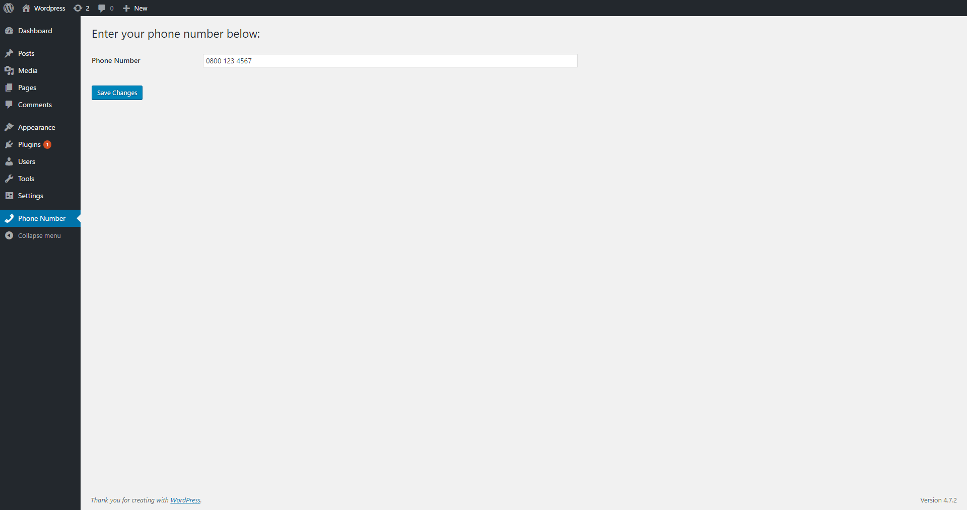 This screenshot shows you how to access the phone number menu and save a new telephone number.
