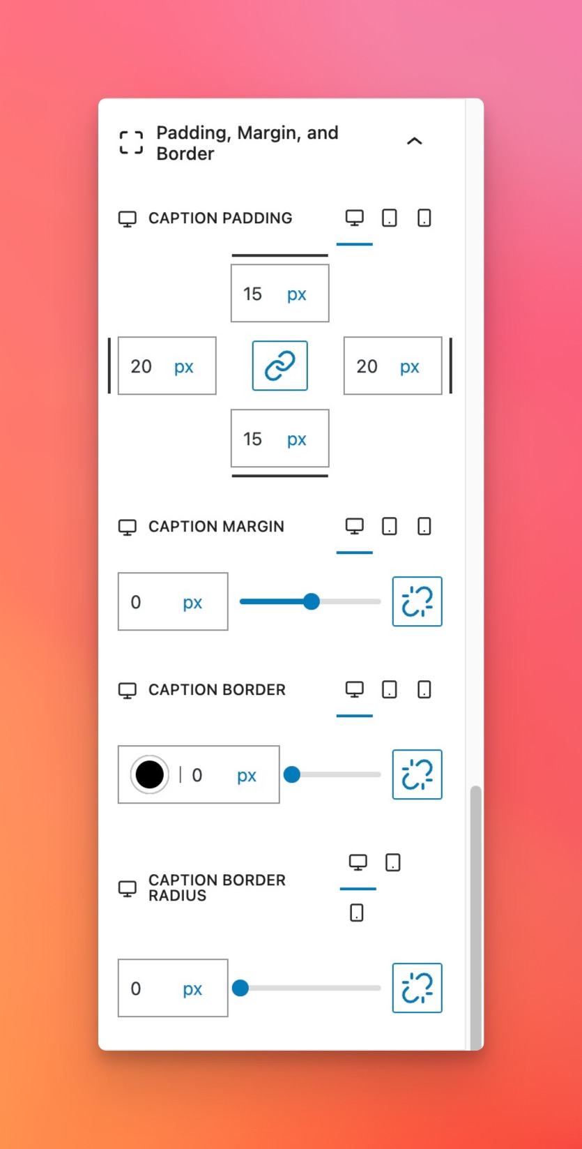 Select a global style, adjust the images's title and alt attributes, sand select the image size.