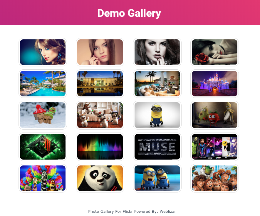 Album gallery with header & footer design layout
