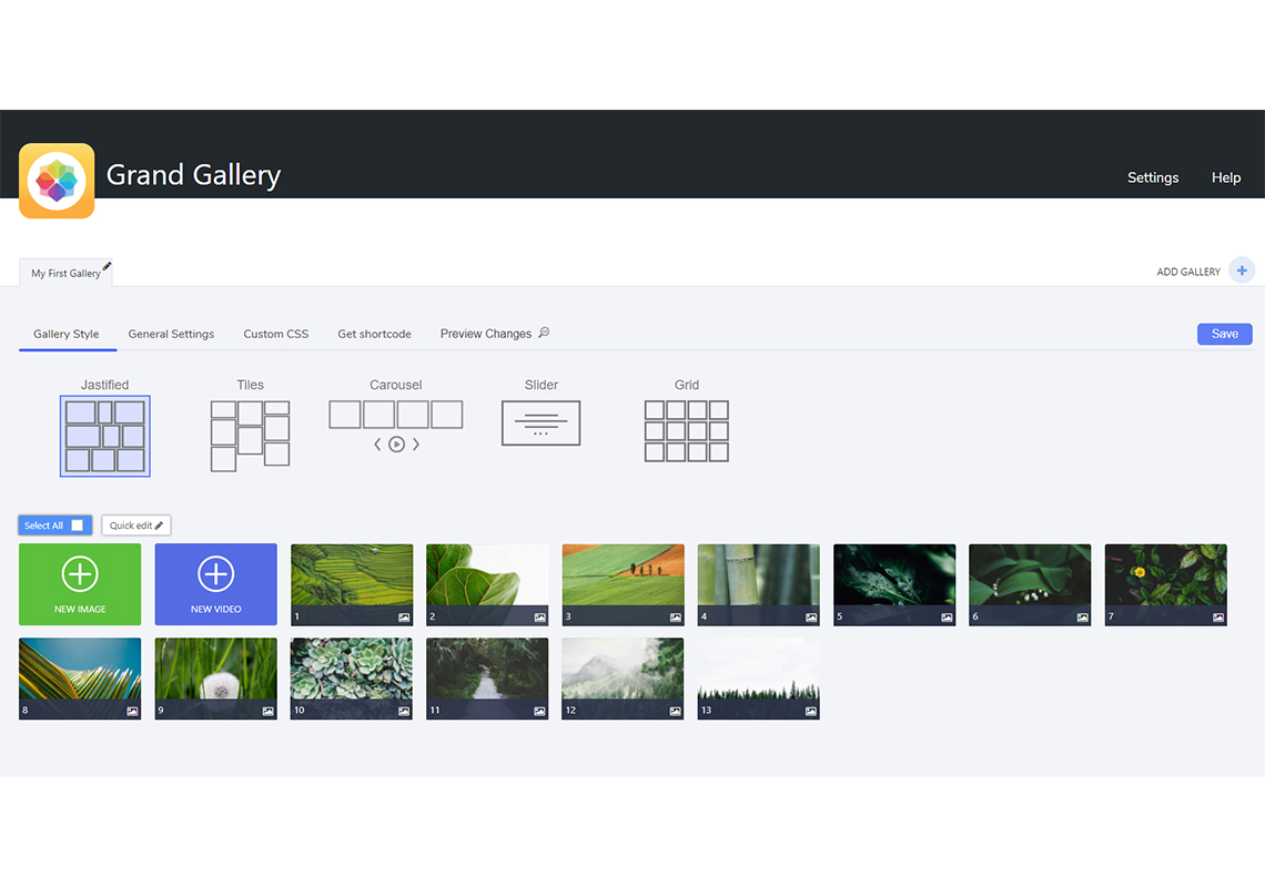[Grid Video Gallery](https://demo.grandwp.com/wordpress-photo-gallery-grid-video-gallery/)