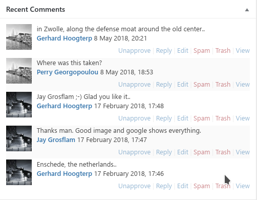 "Recent comments"