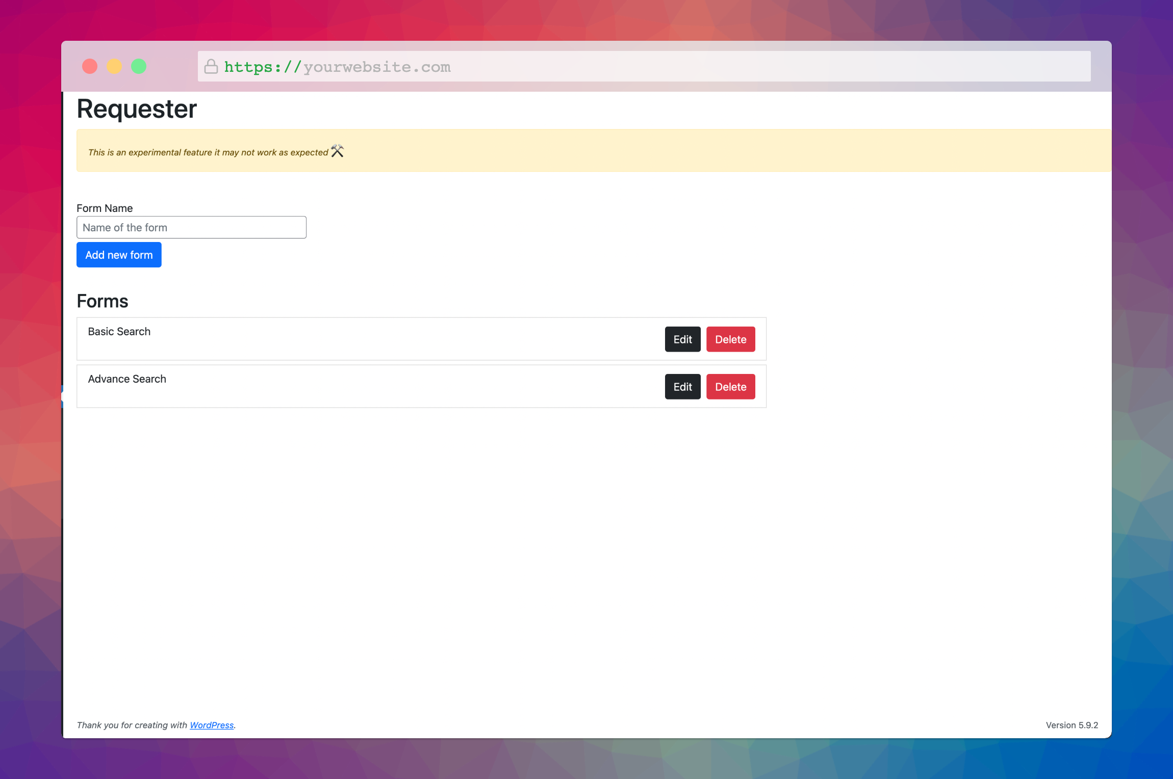 Configure the requester.