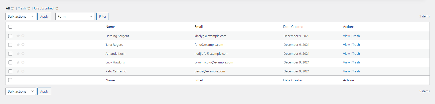 Entries