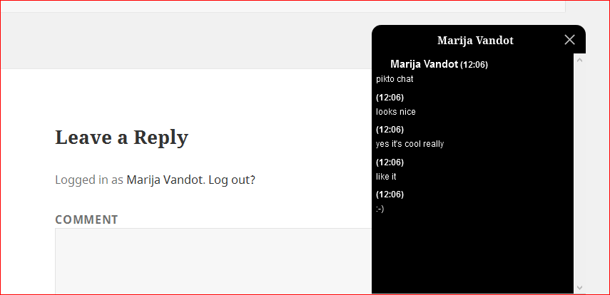 Screenshot of the chat window with dark background and with 5 messages on the list