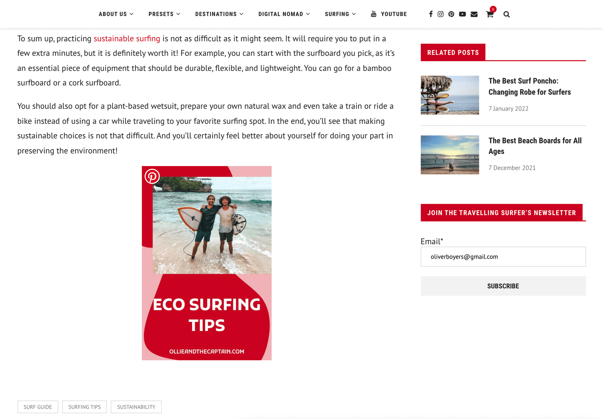 Your pin is inserted automatically at the bottom of each blog post
