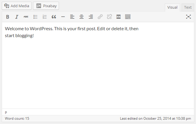Optional button inside the WordPress editor.