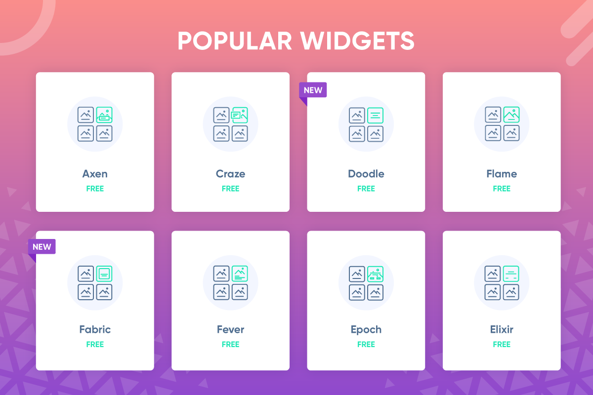 Popular widgets of pixel gallery