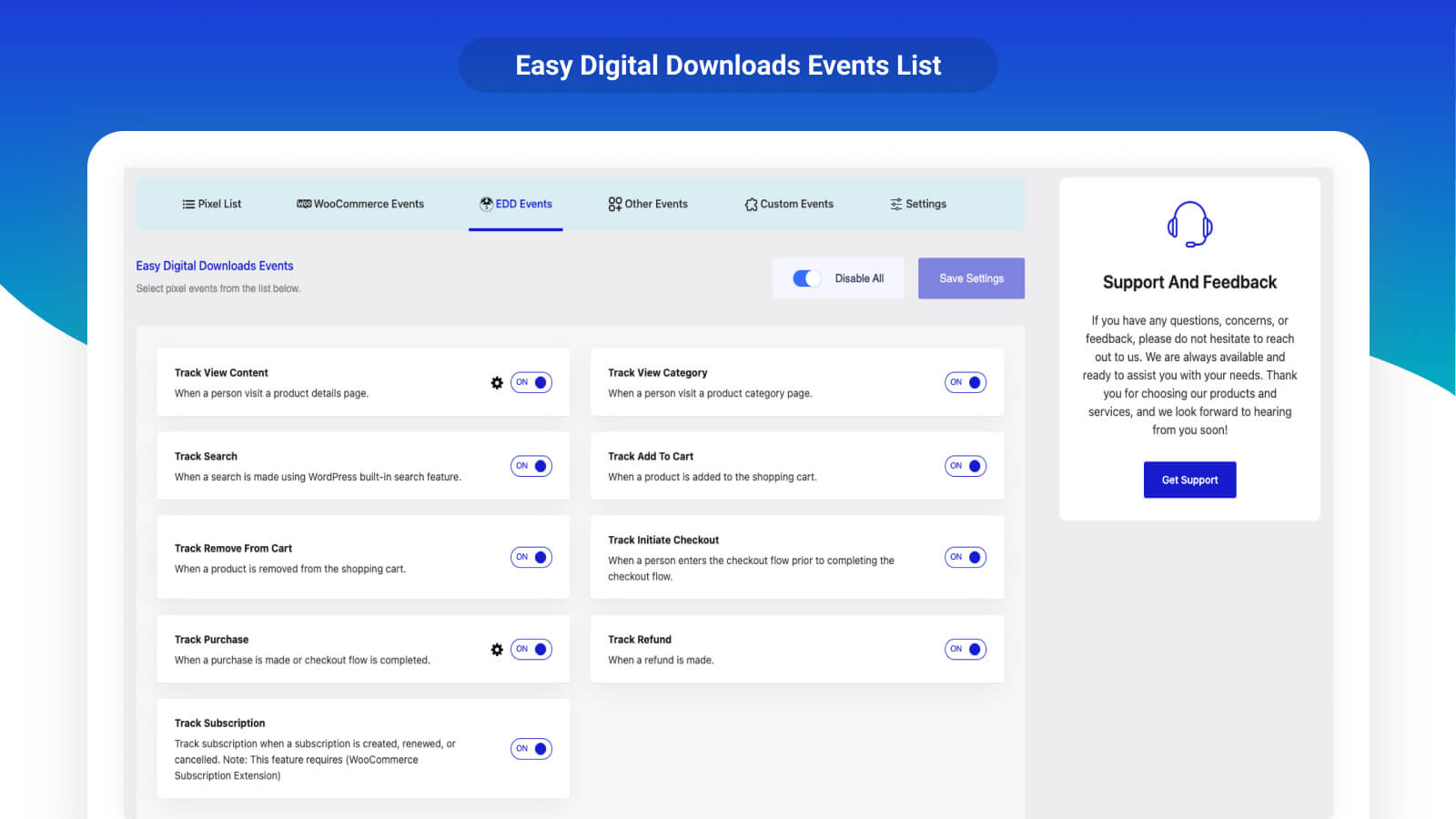 Other Events List