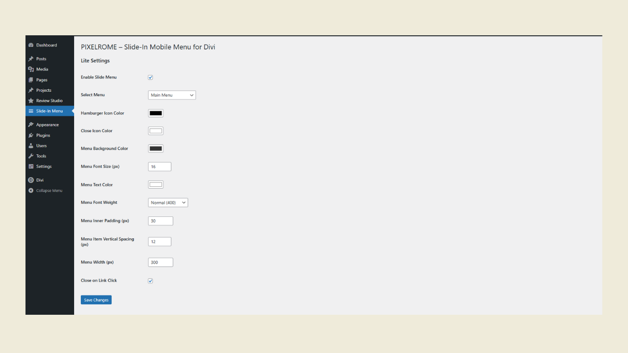 Dropdown submenu expanded