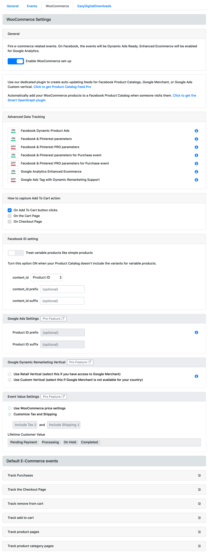 The Global Events are fired automatically, tracking important actions and data.