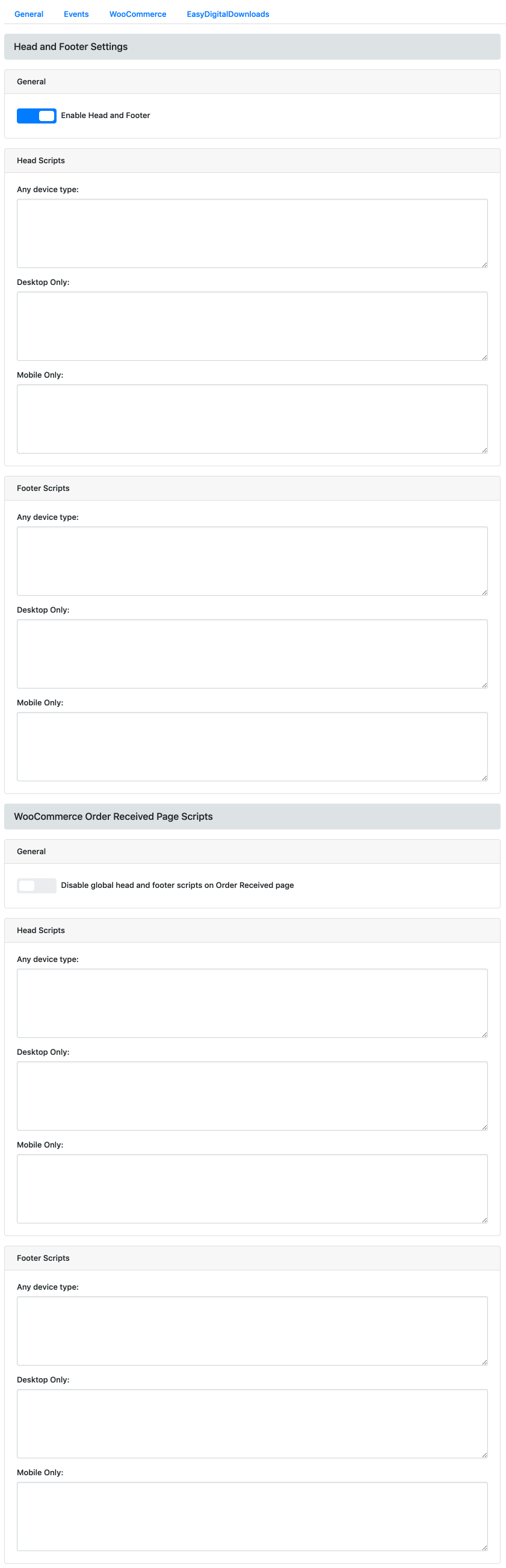 WooCommerce comes with Facebook Dynamic Ads events, Google Analytics Enhanced Ecommerce, and Pinterest e-commerce configuration.