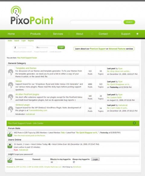 The <a href="https://geek.hellyer.kiwi/products/pixopoint-theme-integrator/">PixoPoint Theme Integrator</a> as used in the <a href="https://geek.hellyer.kiwi/forum/">PixoPoint support forum</a>.