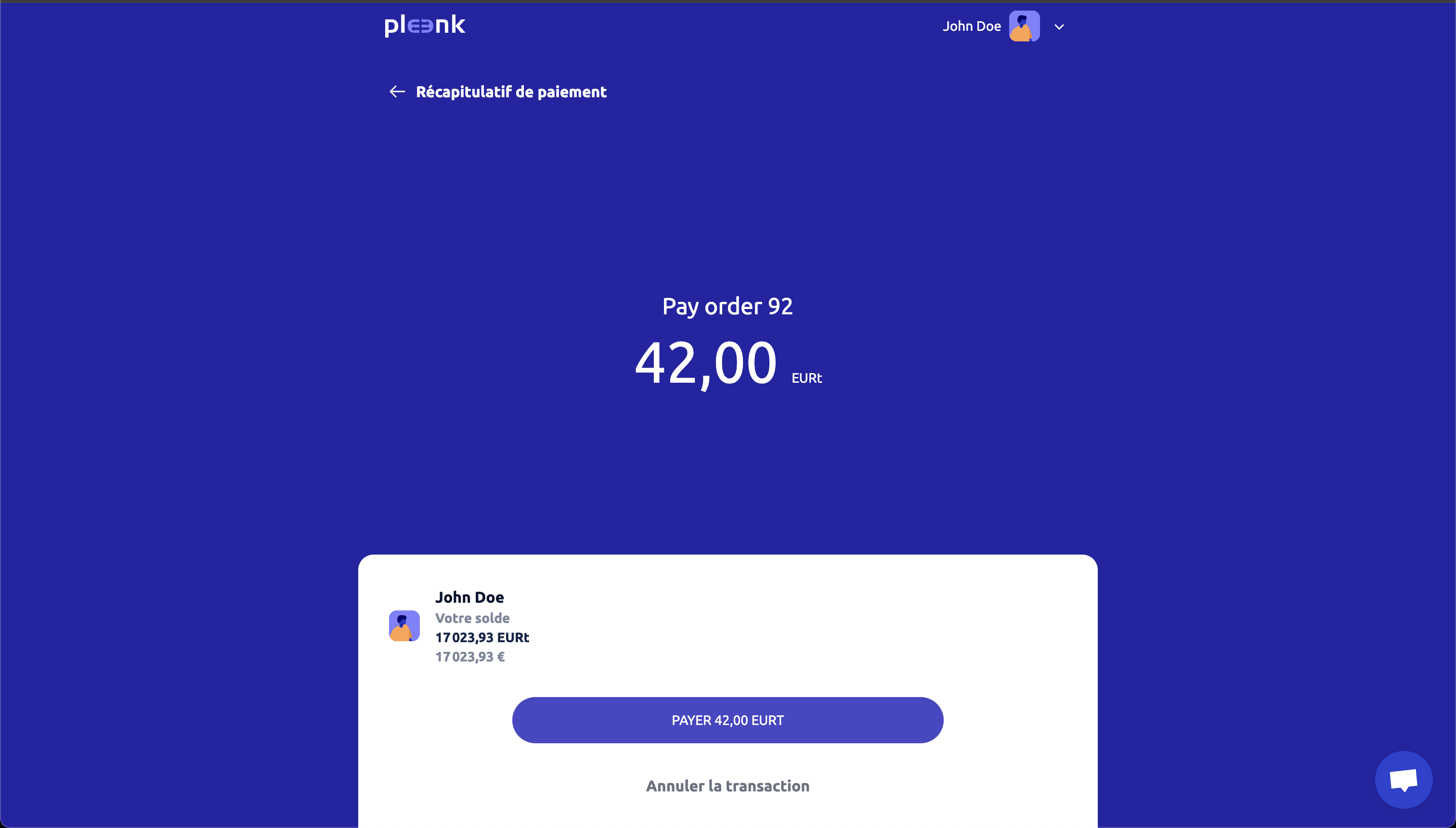 Complete your purchase securely on the Pleenk payment page.
