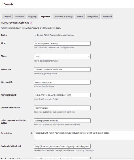 How Plink Payment Gateway appears on checkout