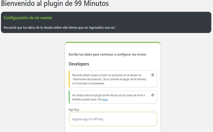 Pantalla de configuración de mi cuenta.