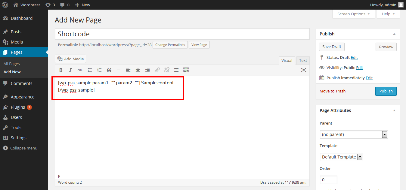 How to use shortcode.