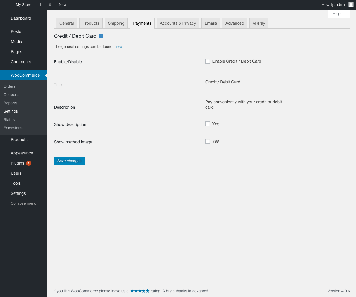Method Settings
