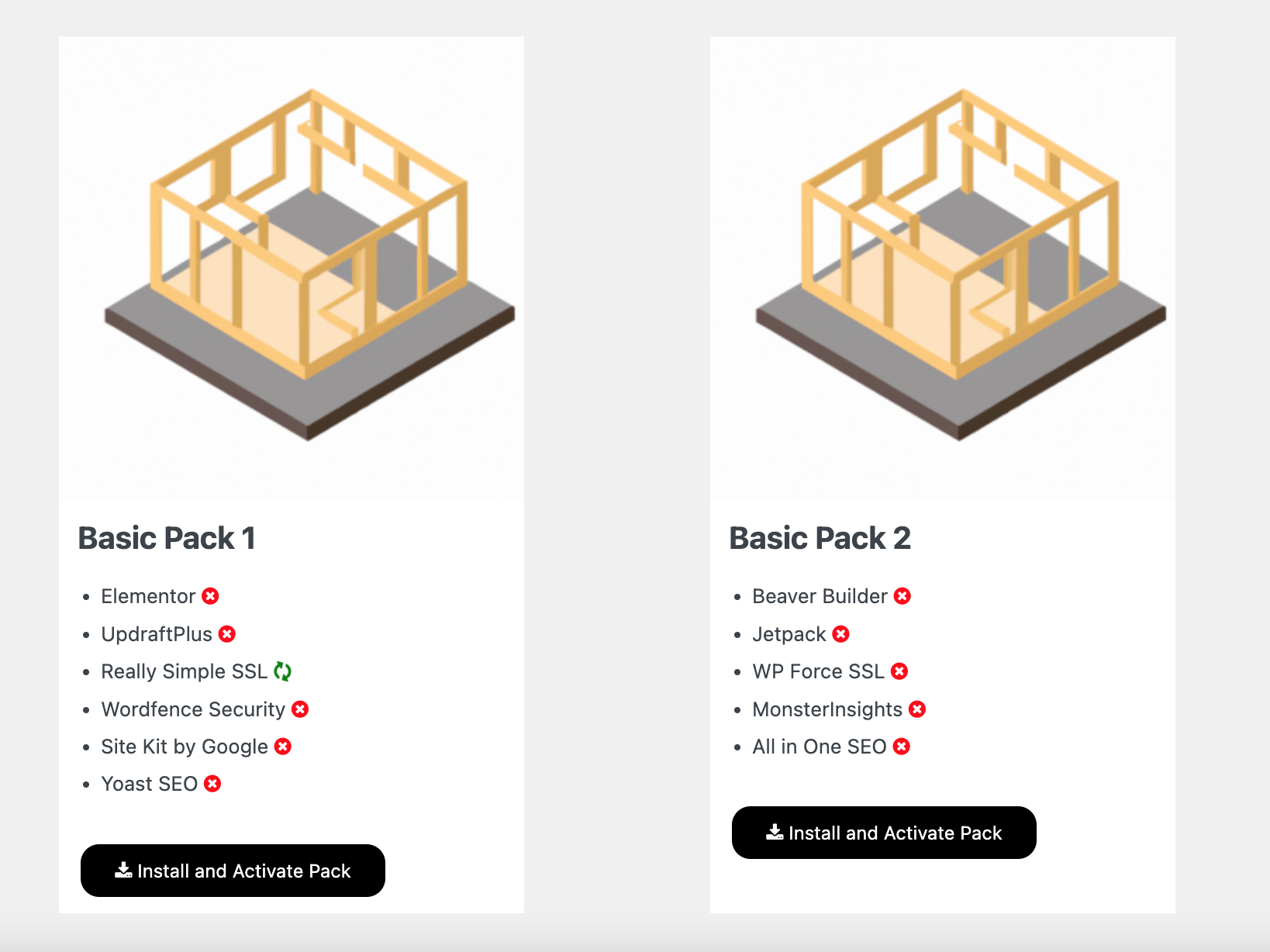 Installation and activation of a single plugin by "PlugPacket"