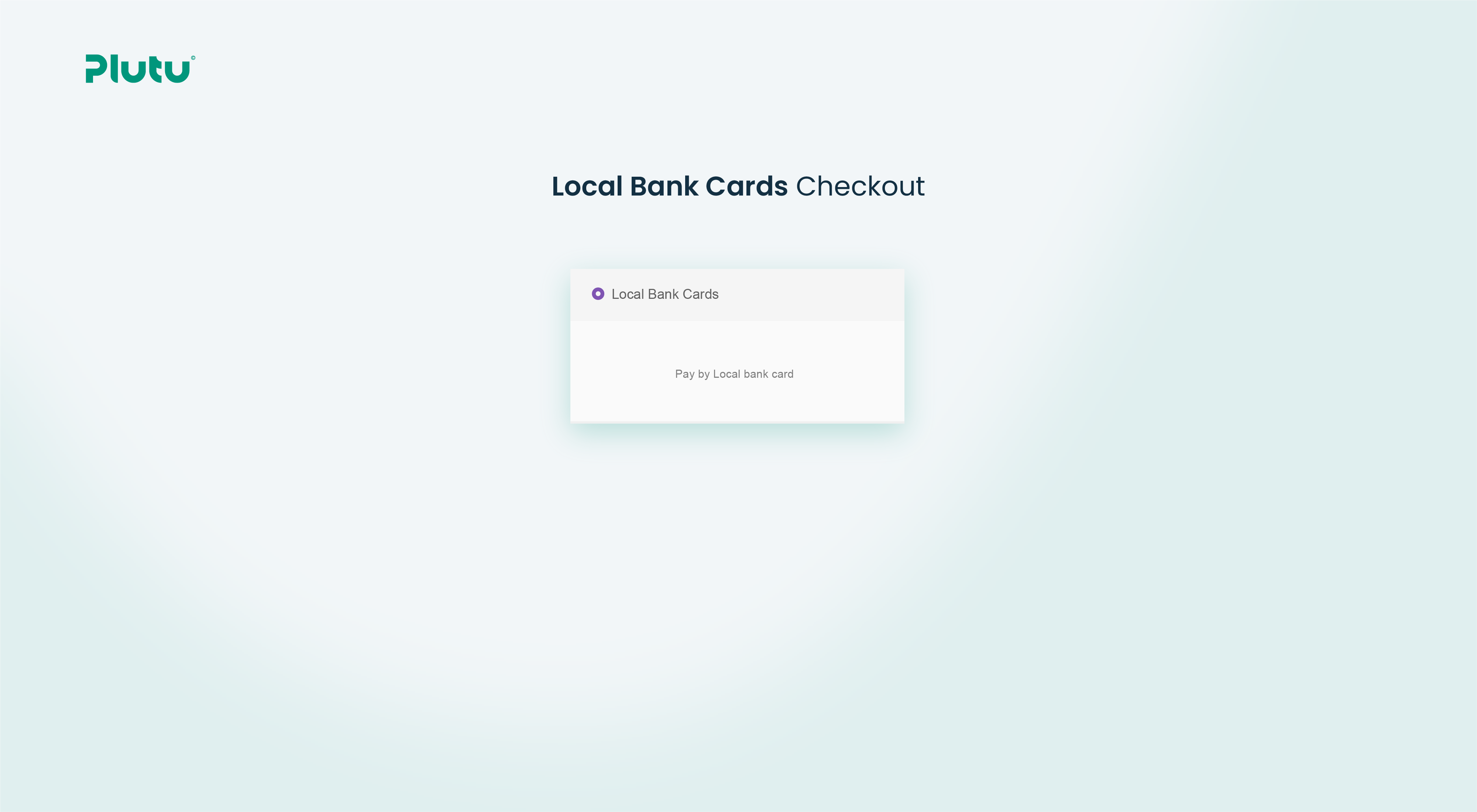 Checkout via Local Bank Cards
