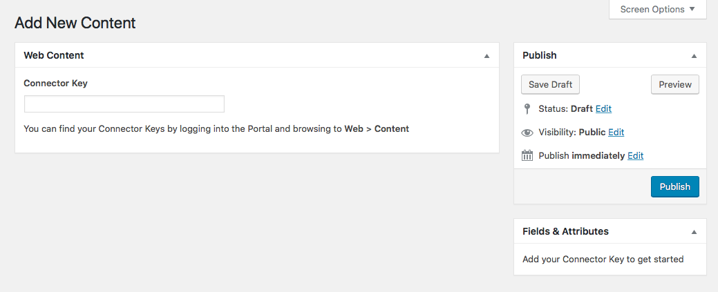 Web Content - Add New Web Content view