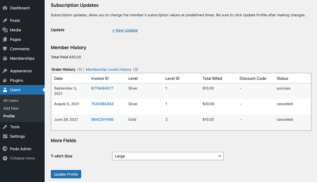 Edit PMPro Membership Level Group Options