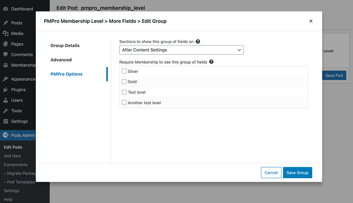 Use Pods Blocks to display PMPro information in new ways