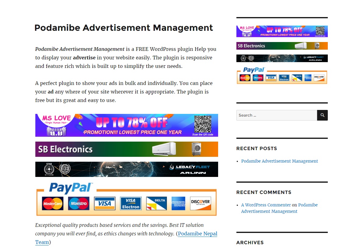 Frontend Single Advertise