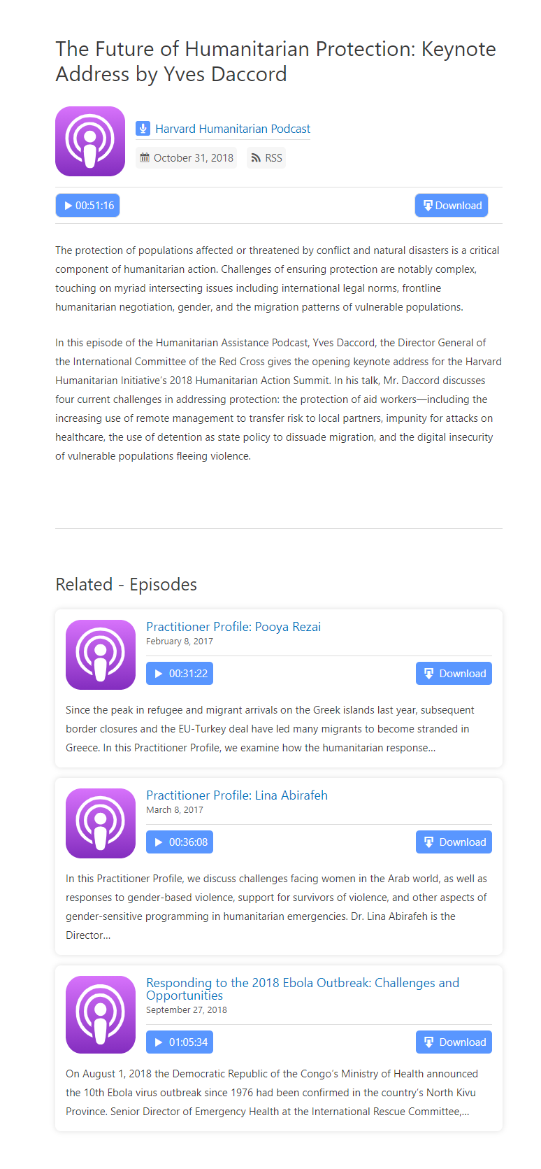 Podcast single page