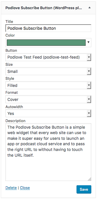 The Subscribe button widgets can be easily be adjusted to your needs.