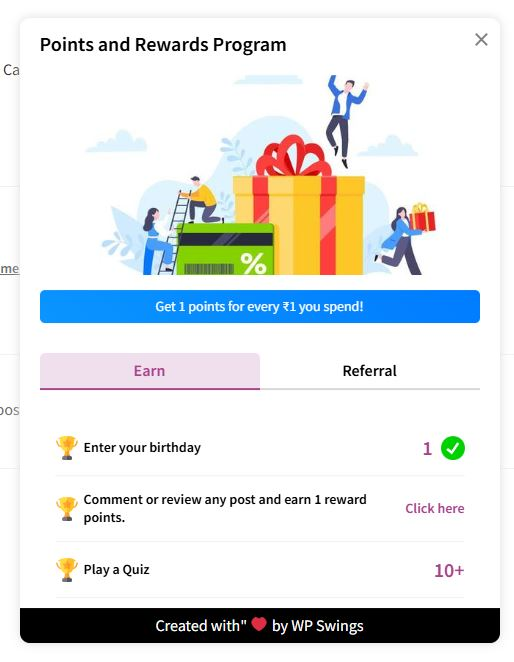 **Order Total Point** - Can provide points to the customer based on their order total