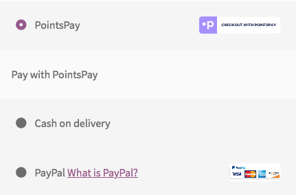 Payment method display at checkout