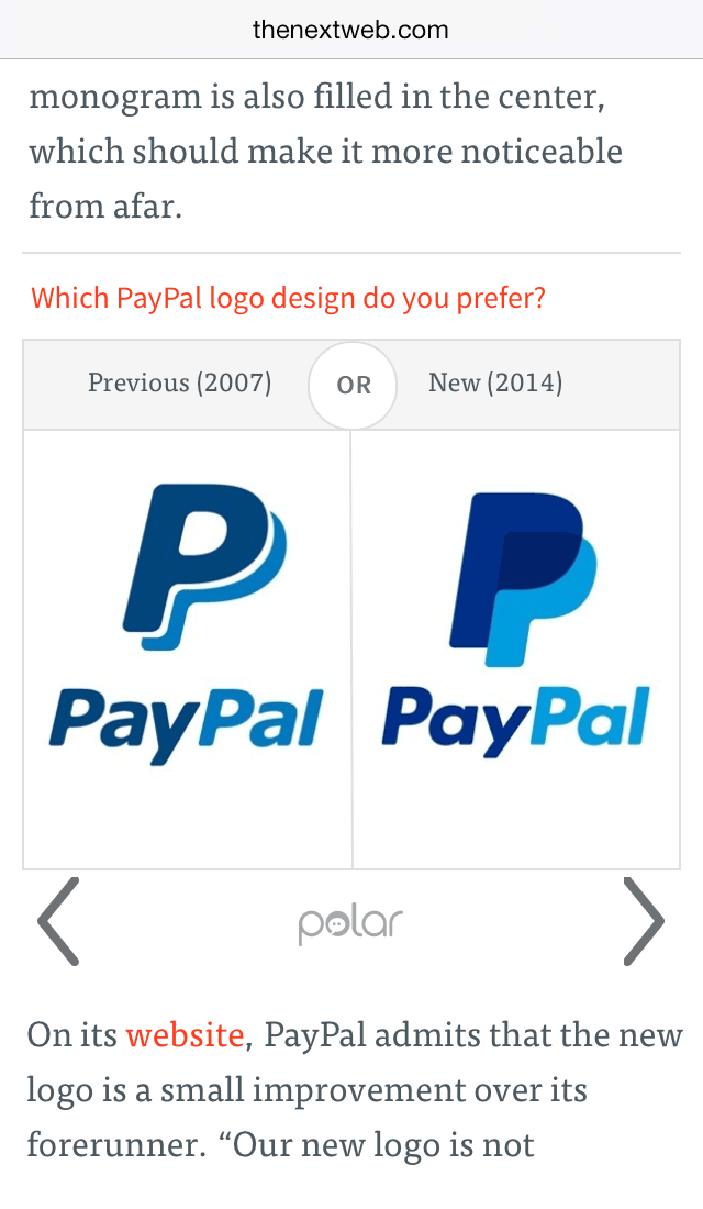 Responsive layouts of Polar Polls