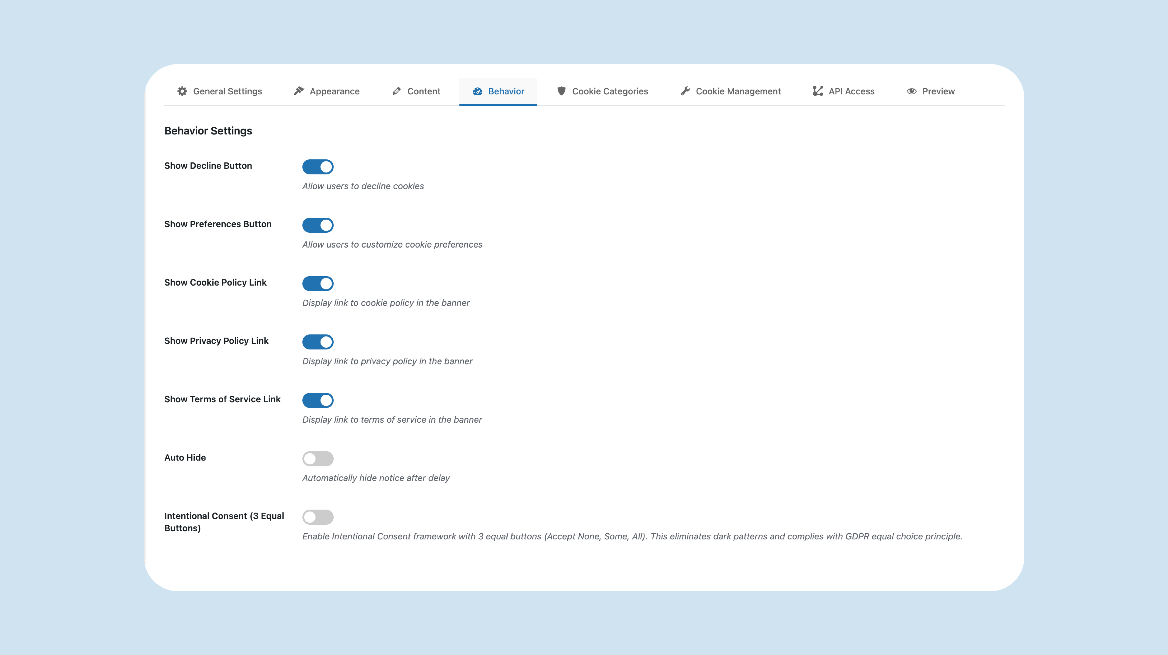 Cookie preferences modal