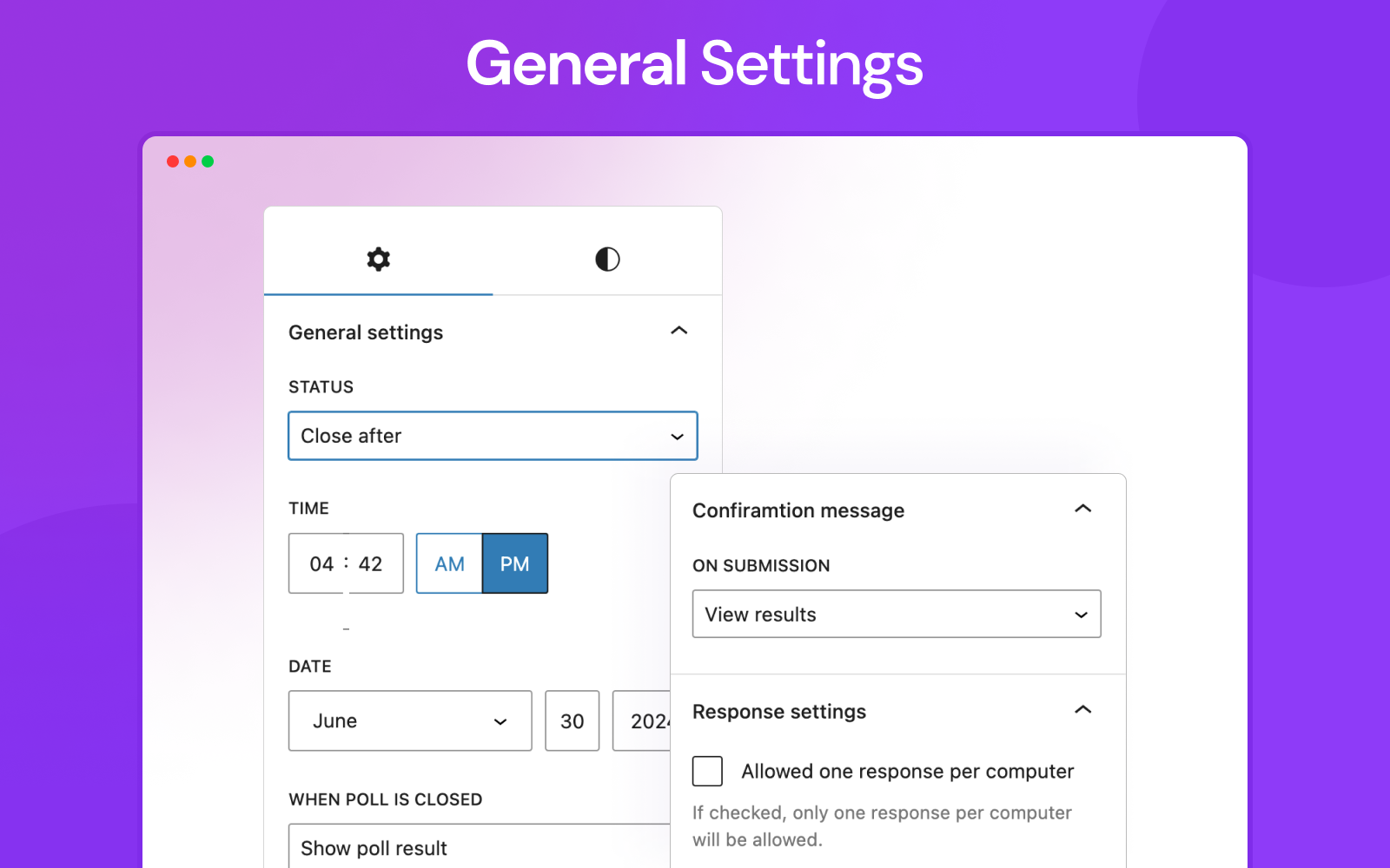 General settings