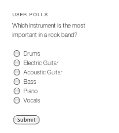 This is an example of a basic implementation of the plugin into the right sidebar for a blog.  It is currently assigned to the general Music category.