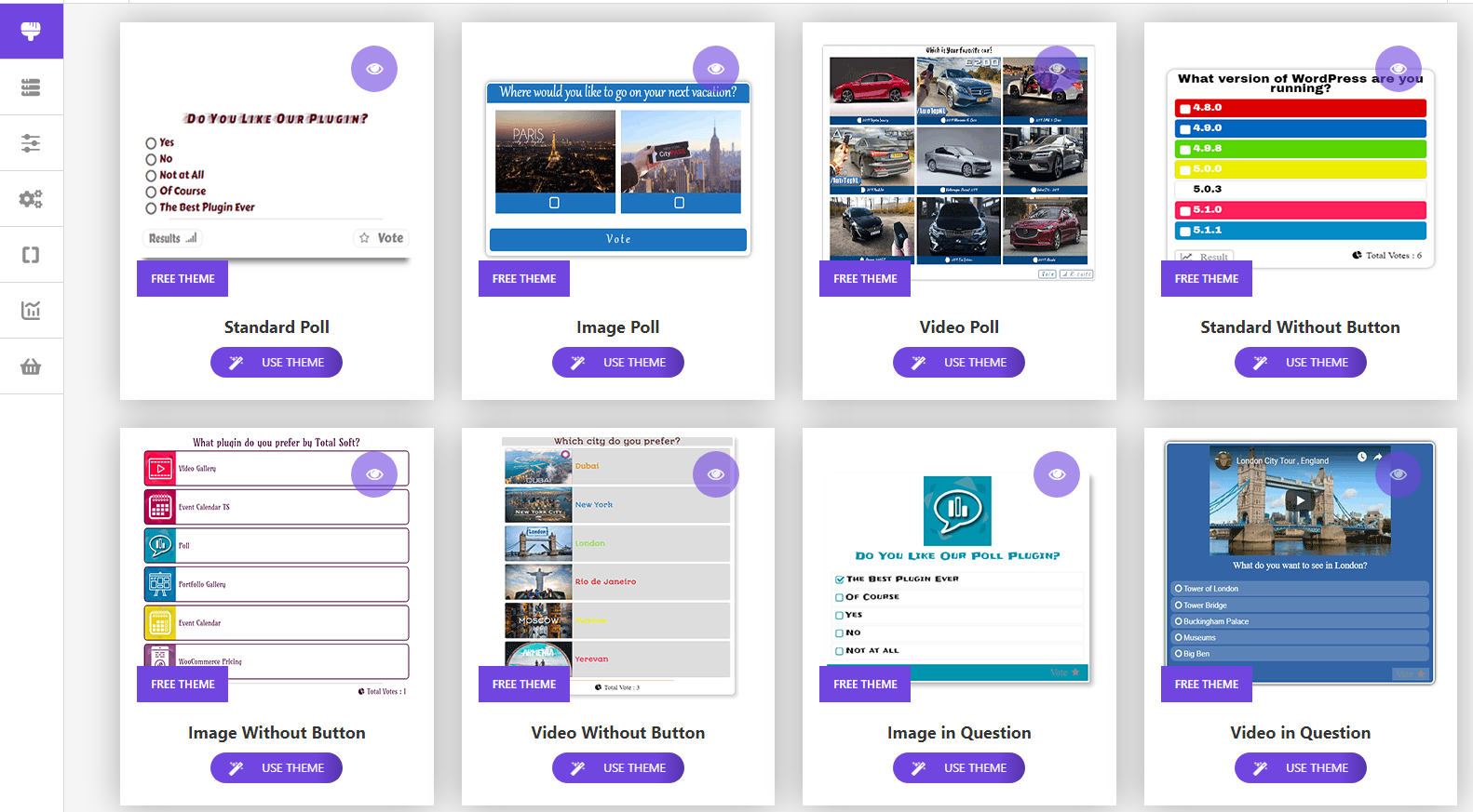 An example of plugin in action (Image Without Button Theme)