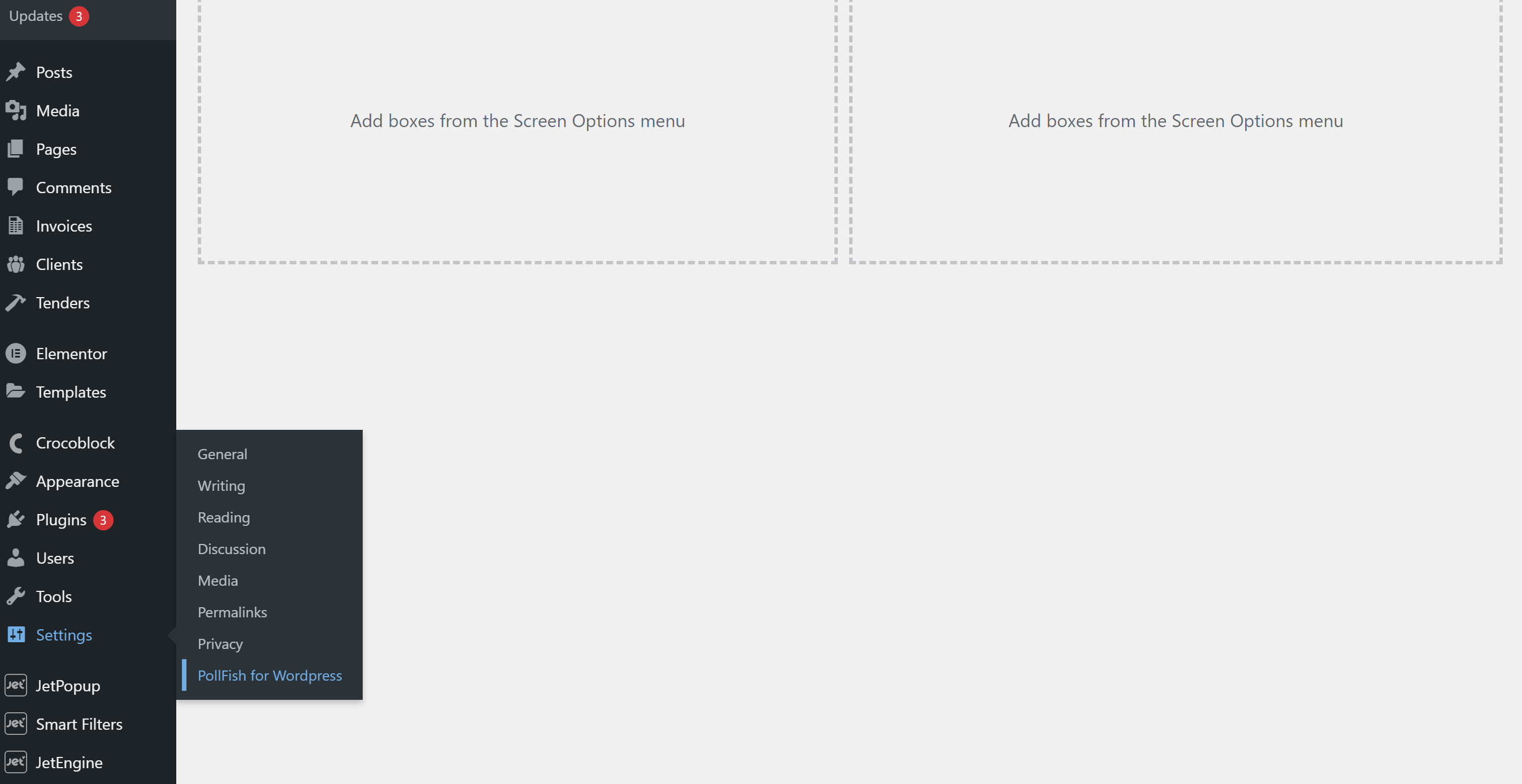 Find Pollfish for WP Settings under wp-admin > Settings page.