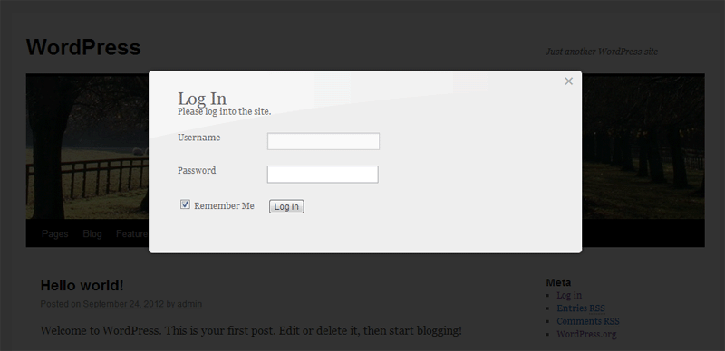 Displayig the login form widget in Members plugins as a popup.