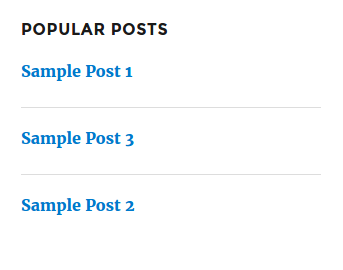 Backend Popular Posts Settings