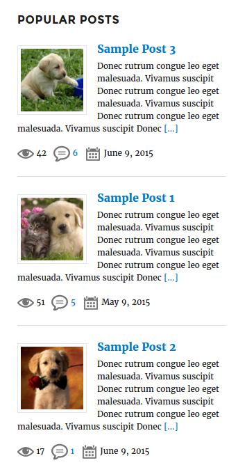Frontend widget view with only Post Titles