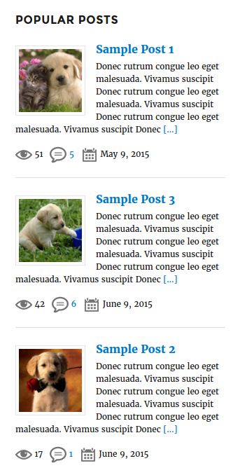 Frontend widget view with Date in Relative Format