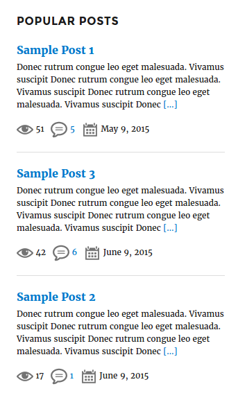 Frontend widget view with Featured Image alignment Right