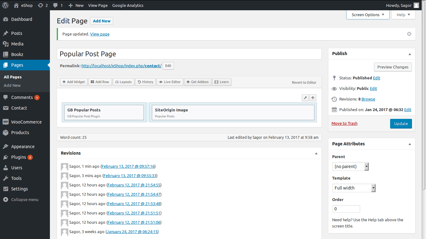 Working with site origine.
