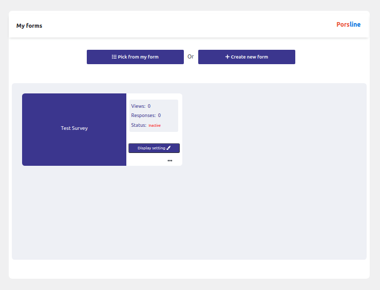Create and add forms in porsline plugin