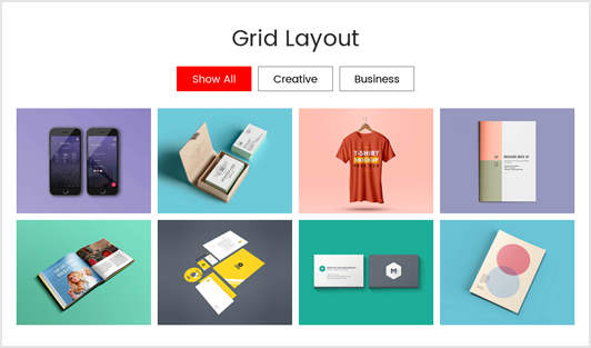 Portfolio Designer with 'Grid' Layout + Filter Option