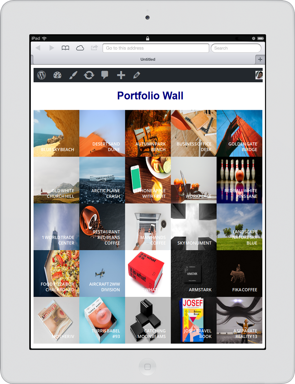 Portfolio responsive display in iPad - Portrait