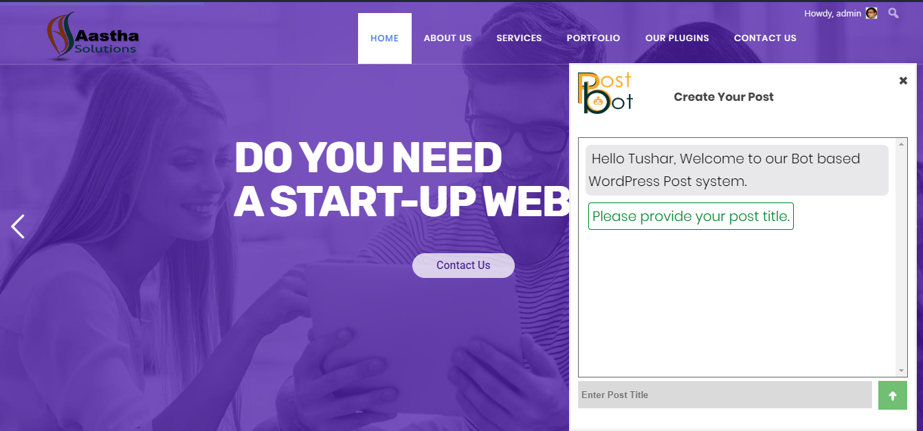 You can start using POST bot plugin to create your post by providing you post title.