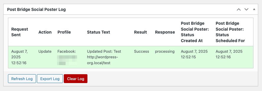 Post-level Logging.
