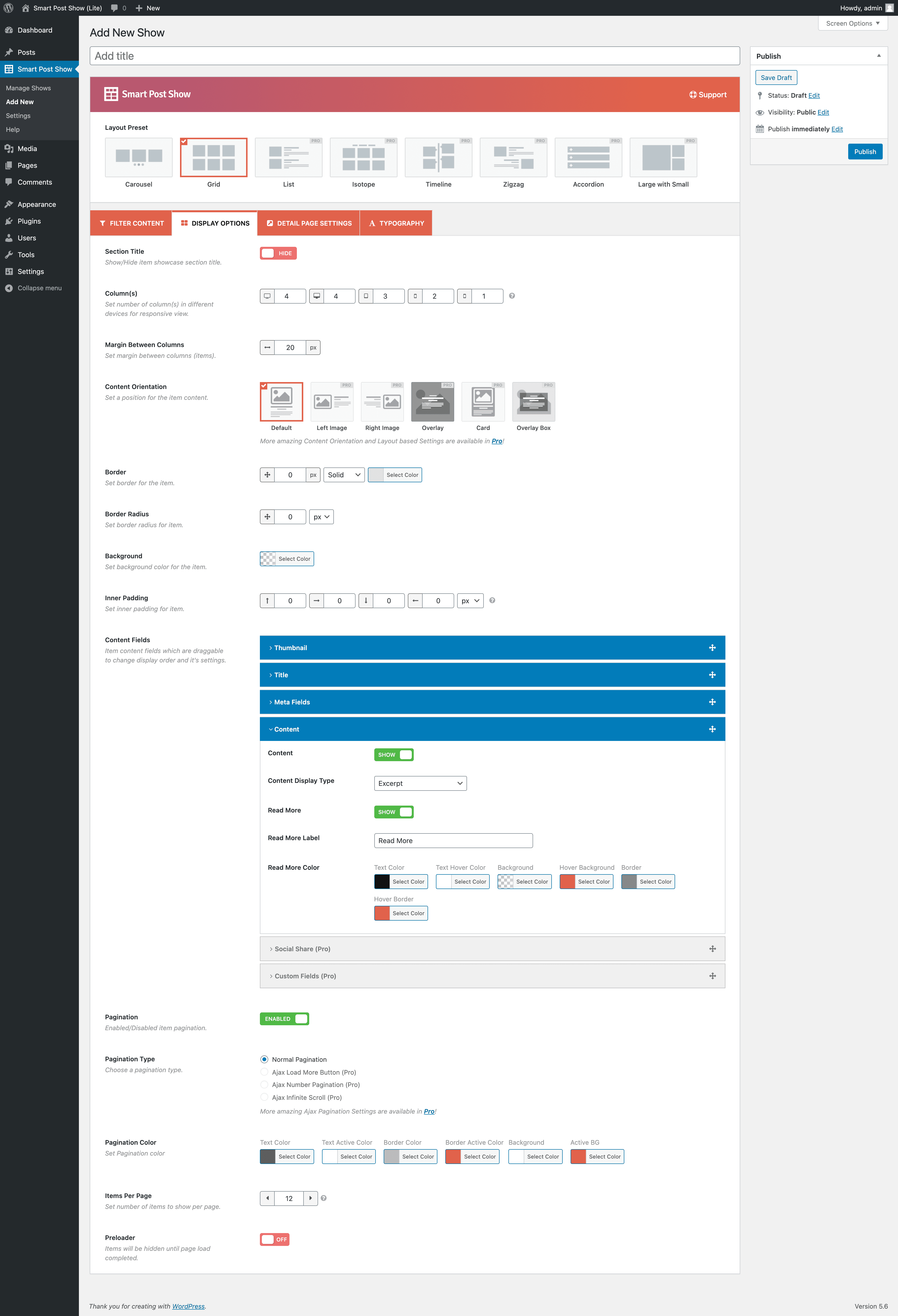 Display Options