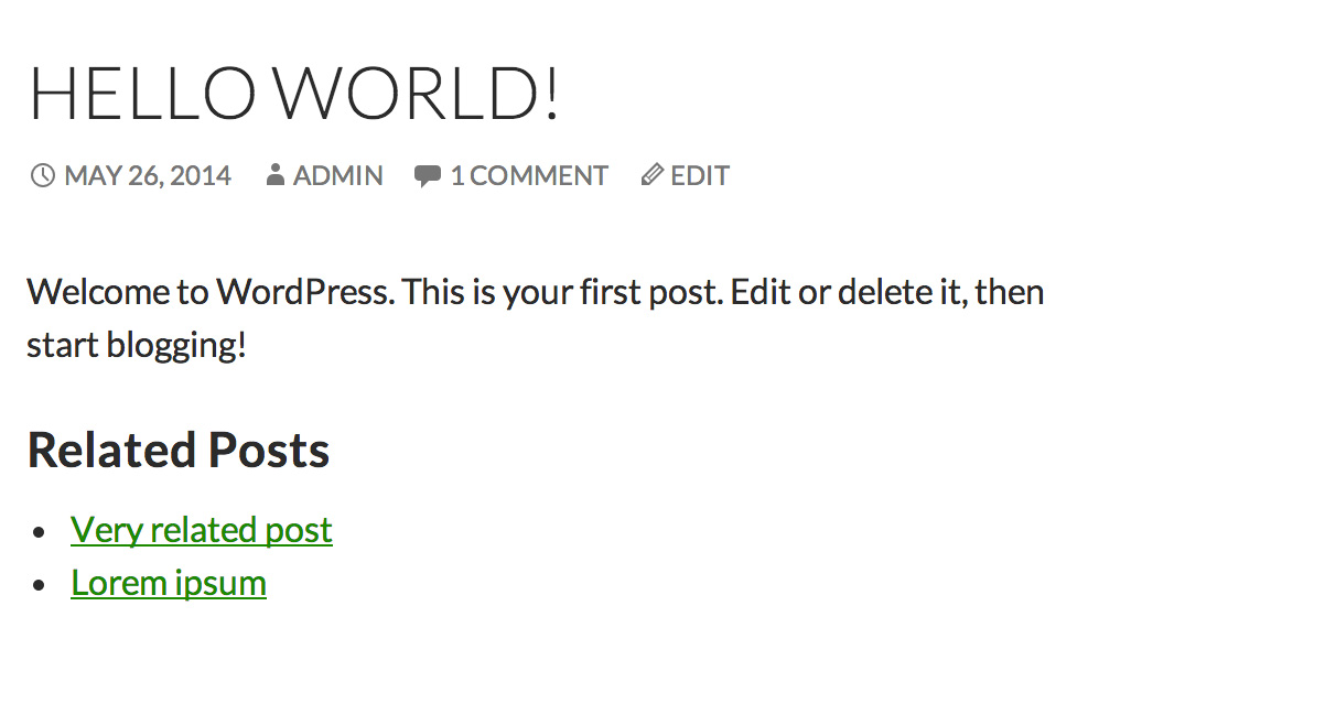 Example output of linked posts.